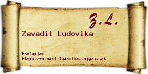 Zavadil Ludovika névjegykártya